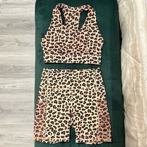 Fabletics size Small: Bike shorts & sports bra matching set